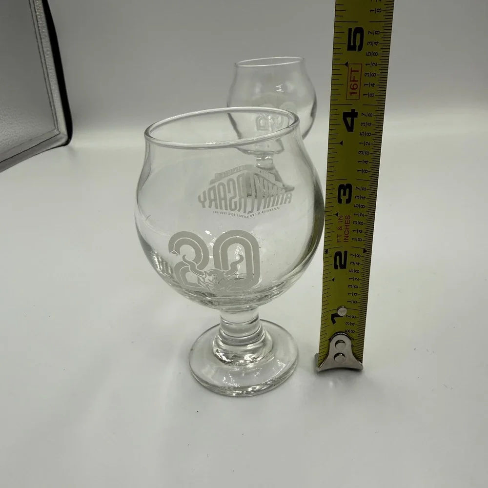 Stone Brewing 20th Anniversary Snifter Glasses Lot of 2 Craft Beer Gargoyle Logo